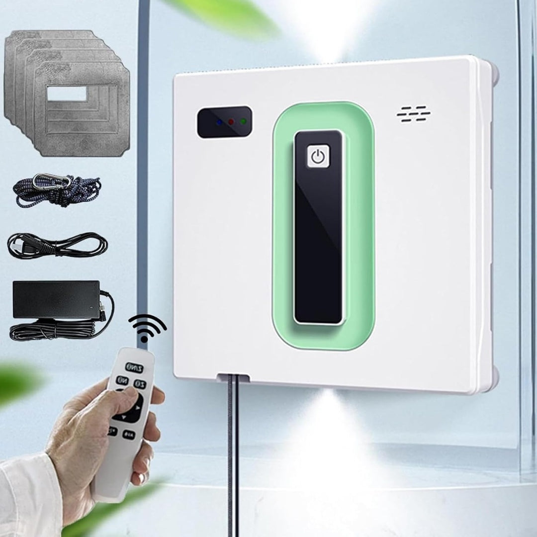 Robot nettoyeur de fenetres alliant une cartographie des pieces et le nettoyage des surfaces vitrees