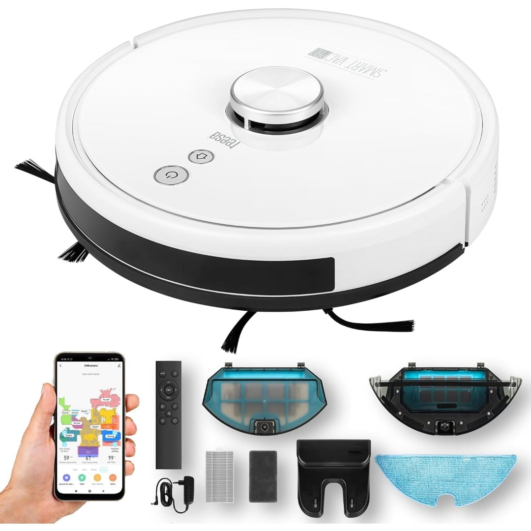 Robot de nettoyage des sols avec la collecte de la poussiere et le nettoyage des bords