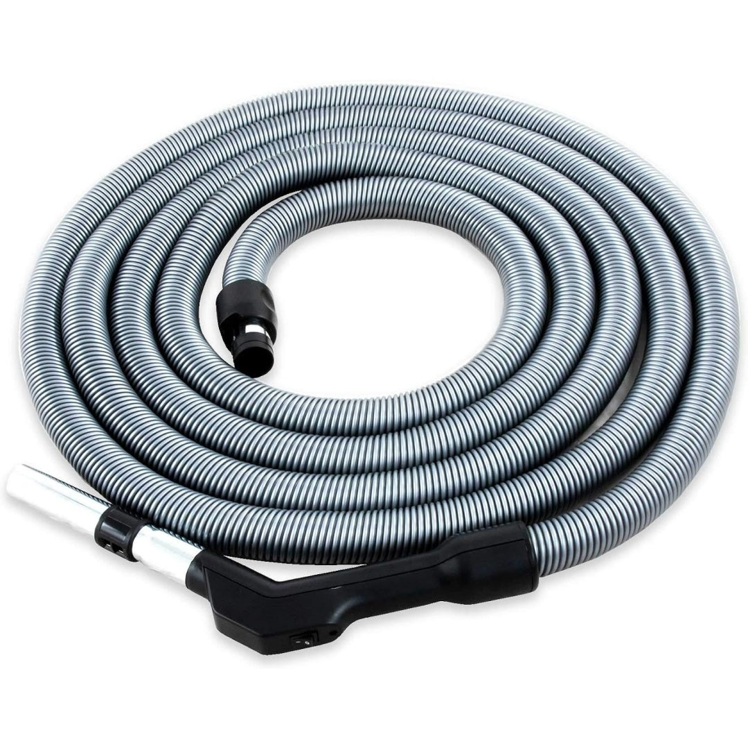 Conduit souple d'aspiration associant un raccordement par embouts au coloris gris et blanc