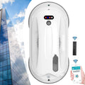Robot nettoyeur de fenetres associant le deplacement sur la vitre au coloris blanc et bleu