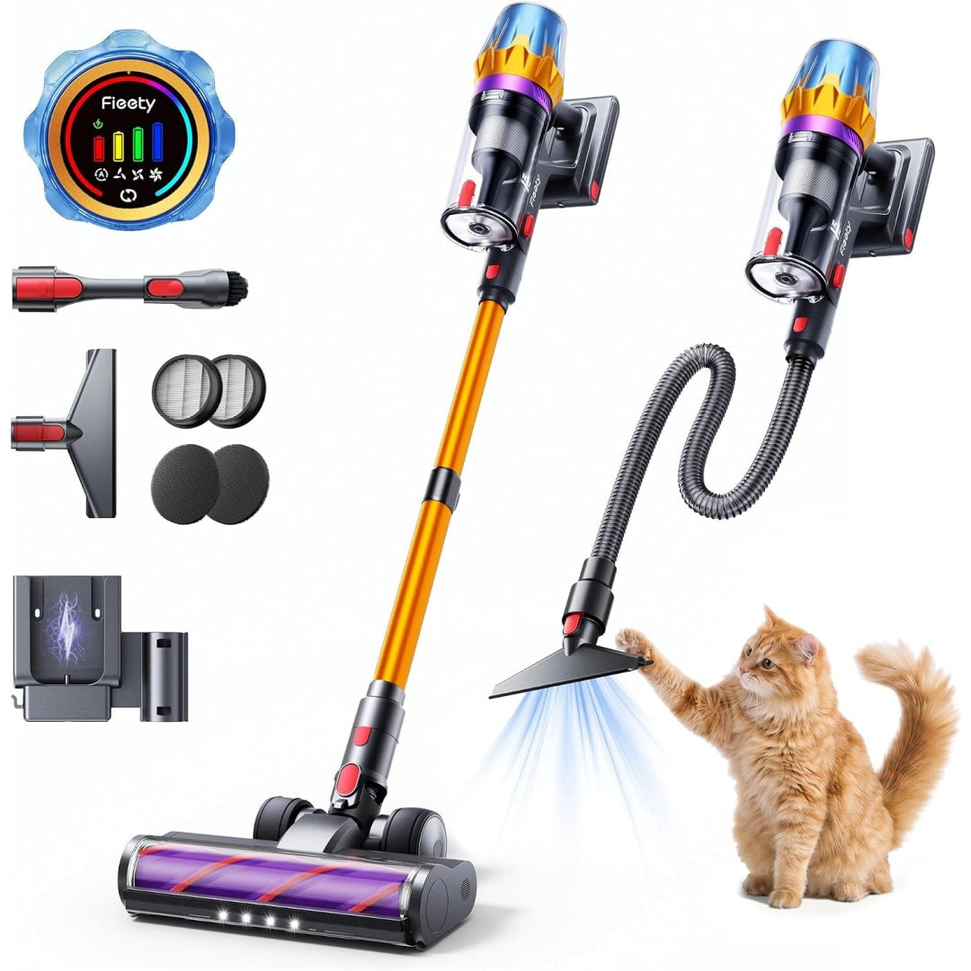 Aspirateur vertical avec un tube telescopique et une filtration des particules fines