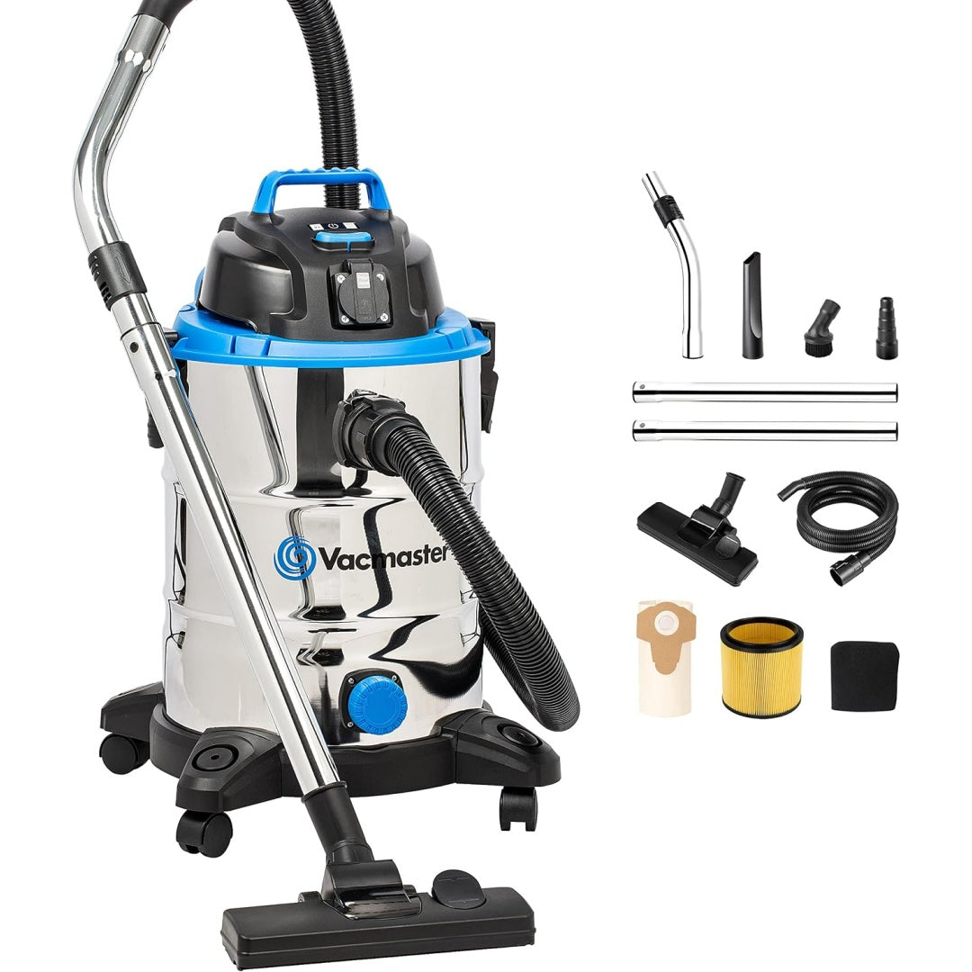 Aspirateur pour liquides et poussieres proposant un corps en acier inoxydable